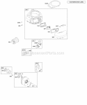 Air Cleaner Blower Housing Exhaust System Diagram and Parts List for 212902-0015-E1  Briggs and Stratton Engine